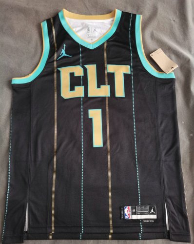 Maillot de Basket #1 Ball Hornets 22-23 city Noir Imprimé